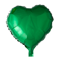 Folieballon  - hjerteformet 45 cm - grøn